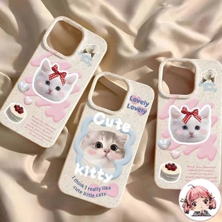 ส่งจากไทย เคสสำหรับไอโฟน13 แมวน่ารัก เคสมือถือลายข้าวโอ๊ต For IPhone17 14 15 16 11ProMAX 12/13MINI 6/7/8PLUS XR/XS SE2/3