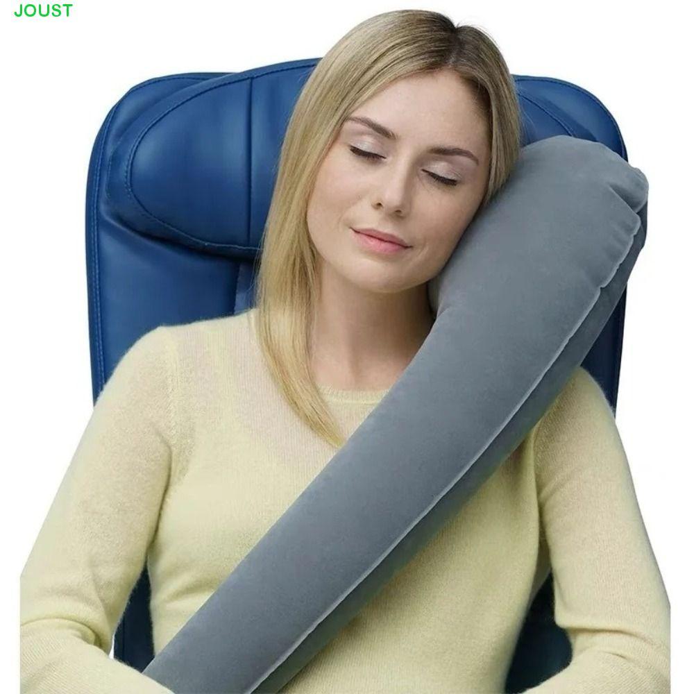 JOUST หมอนเป่าลมสําหรับเดินทาง, PVC Ergonomic Side Sleeping หมอน, ทนทานนอนสบายพับได้ประหยัดพื้นที่แบบพกพา Headrest Office Rest