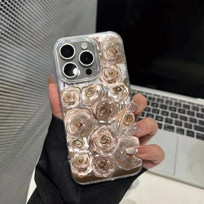 MAWAR TPU Gold Rose ปลอก Redmi & Realme & infinix redmi a3 12 13 14c redmi note 11 12 13 4g/5g pro p