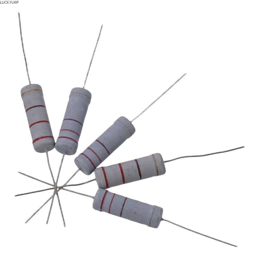 LUCKYU6P 220 Ohm Resistor, Metal Oxide Film Resistors Axial Lead, Easy to us Flame Proof 5W 5% Toler