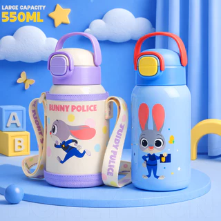 Disney x HoneyLion กระติกน้ํา 316L เกรดการแพทย์ 600ml ดื่มได้ 3 แบบ ไร้สาร BPA เก็บความเย็น/ร้อนดีเยี่ยม พร้อมสายสะพาย