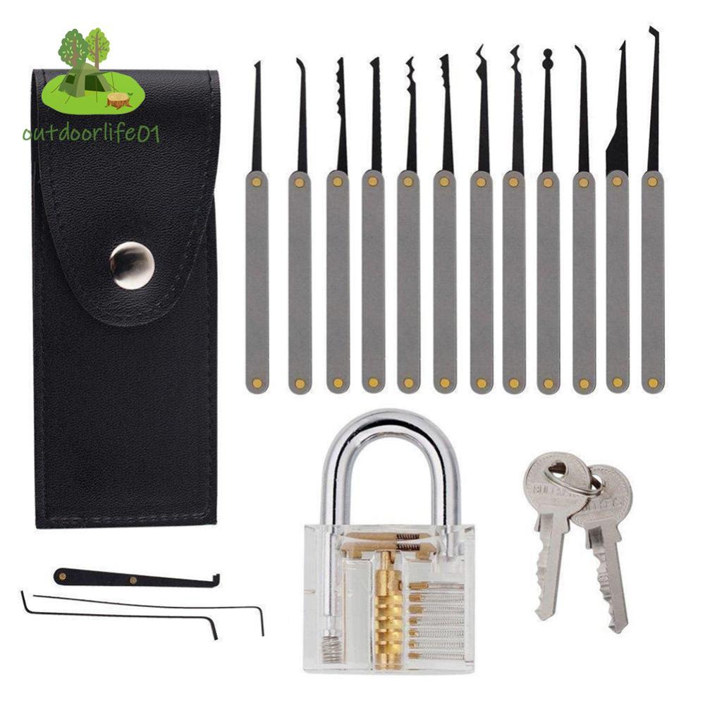 17 ชิ้น Professional Lock Pick Set มัลติฟังก์ชั่นไม่มีล็อคปลดล็อค Extractor Pick Key ชุดเครื่องมือสํ
