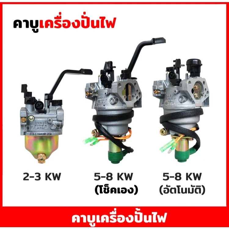 คาร์บู 188 คาบูเรเตอร์ สำหรับเครื่องปั่นไฟ เบนซิน เครื่องกำเนิดไฟฟ้า อัตราโนมัต โช็คมือ