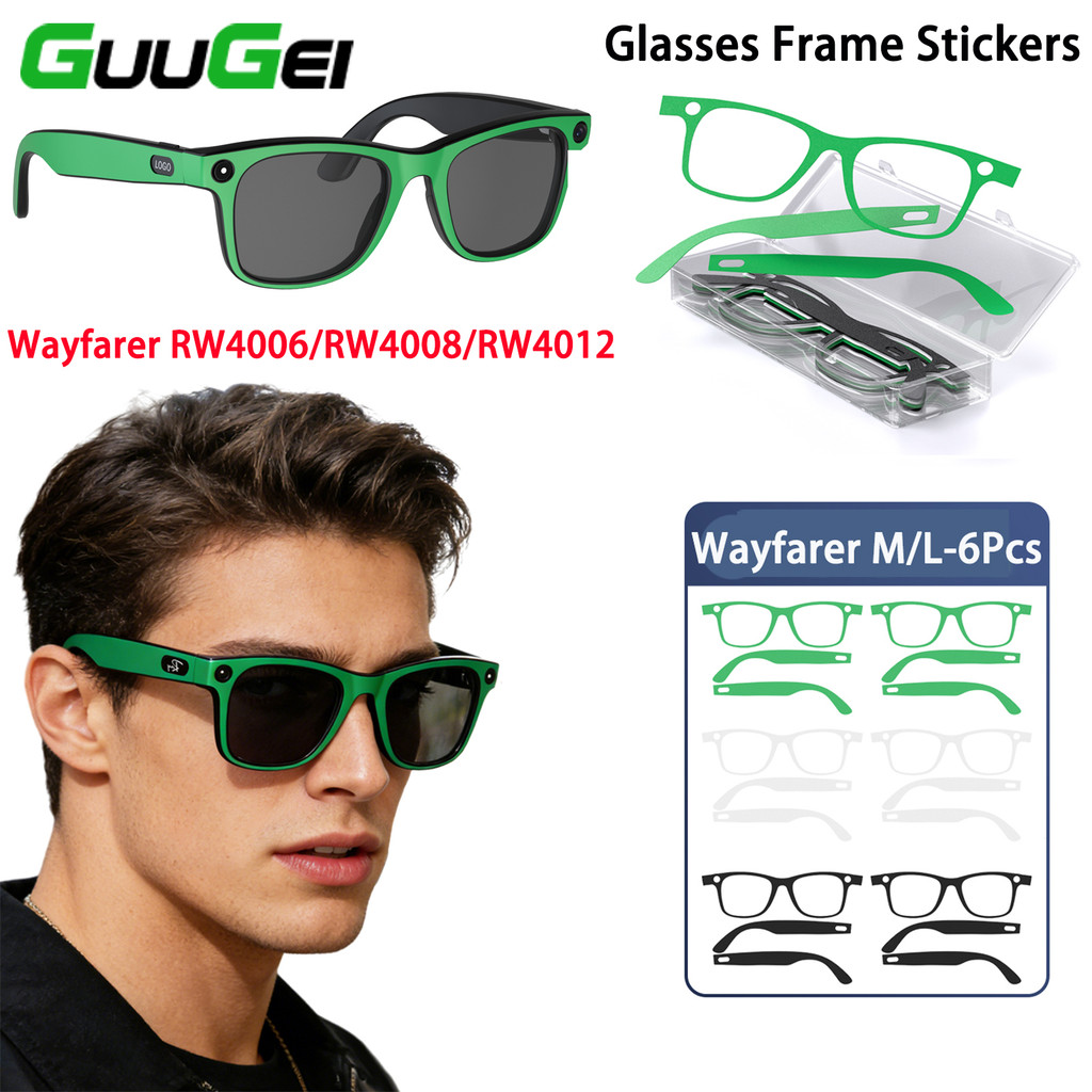 Guugei สติกเกอร์ติดกรอบแว่นตาอัจฉริยะ สำหรับแว่น RayBan Meta Wayfarer RW4006/RW4008/RW4012