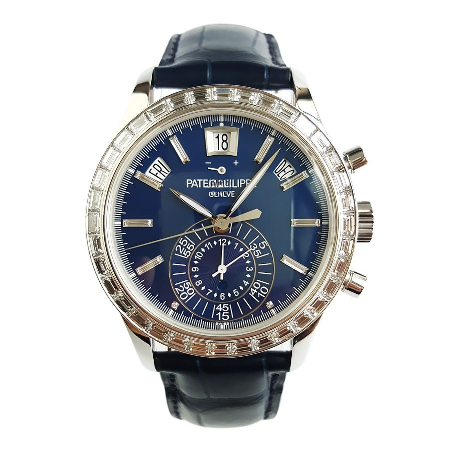 PP.Patekes Philippesee Complex Function Automatic Mechanical Blue Disc Diamond Mens Watch 5961P-001