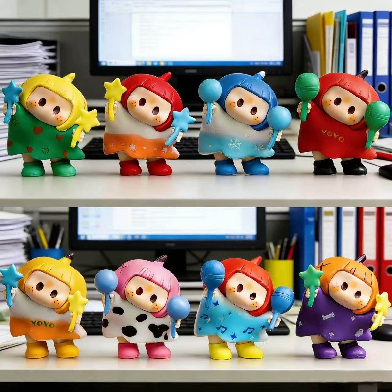 YOYO Tilted Head Series กล่องตาบอดน่ารัก Mini รุ่นการ์ตูนตกแต่งของเล่นตกแต่งรถยนต์อินเทรนด์ตุ๊กตาของ