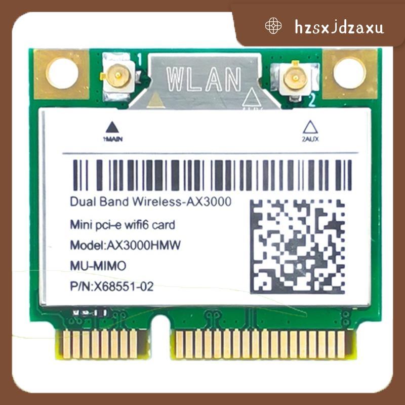 hzsxjdzaxu การ์ดเครือข่าย AX200 AX3000HMW Mini PCI-E WiFi 6 อะแดปเตอร์ไร้สาย 2.4G/5G บลูทูธ 5.1 802.