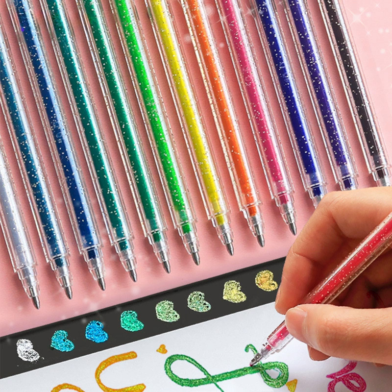 ️ Dream Metallic Glitter Gel Pen Glittering Color Handbook Gel Pen Children Use Color-changing Star 