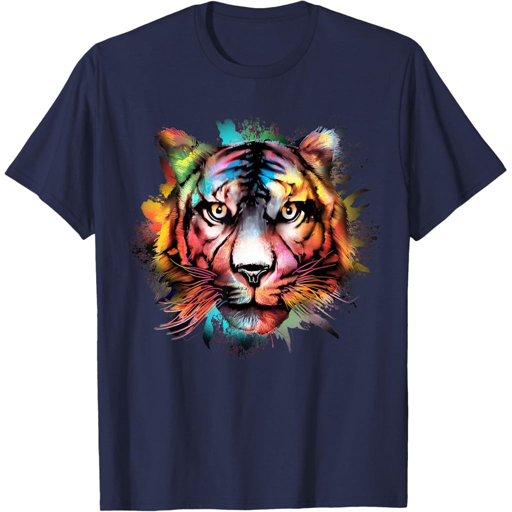 Tiger Watercolour Colorful Tiger Lover T-Shirt
