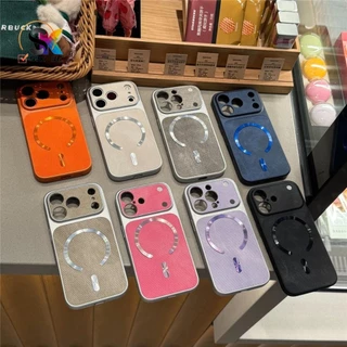 เคสโทรศัพท์หรูหราสําหรับiPhone 17 16 15 14 13 12 11 Pro Max PlusกรณีหรูหราVINTAGE DENIMแม่เหล็กหนังฝาครอบโทรศัพท์กันกระแทกป้องกันกลับเชลล์