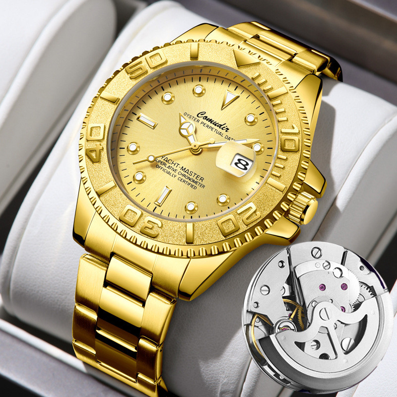 Submarine fully automatic mechanical watch for men, hollow design, waterproof, luminous, with calend