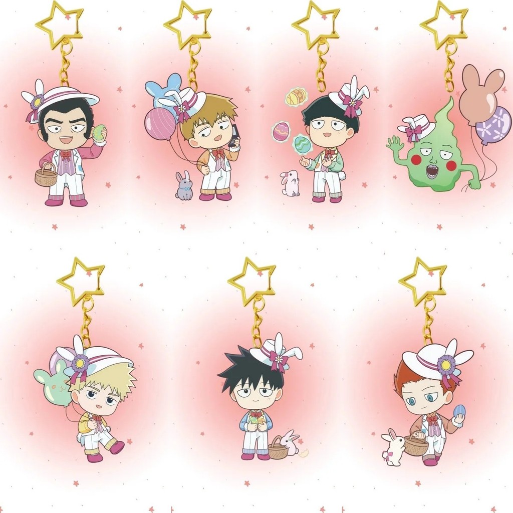อะนิเมะพวงกุญแจ Mob Psycho 100 Super Powerful Boy 6 ซม.อะคริลิค Charm Mica Chibi Shigeo Reigen Ekubo