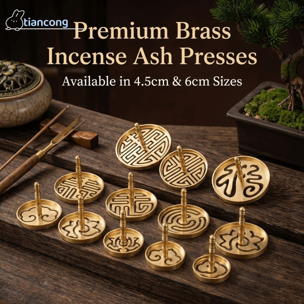 TIANCONG เครื่องมือกดธูป, Hollow Out พิมพ์แม่พิมพ์หอมธูป Burner อุปกรณ์เสริม, แบบดั้งเดิม Zen 4.5/6 