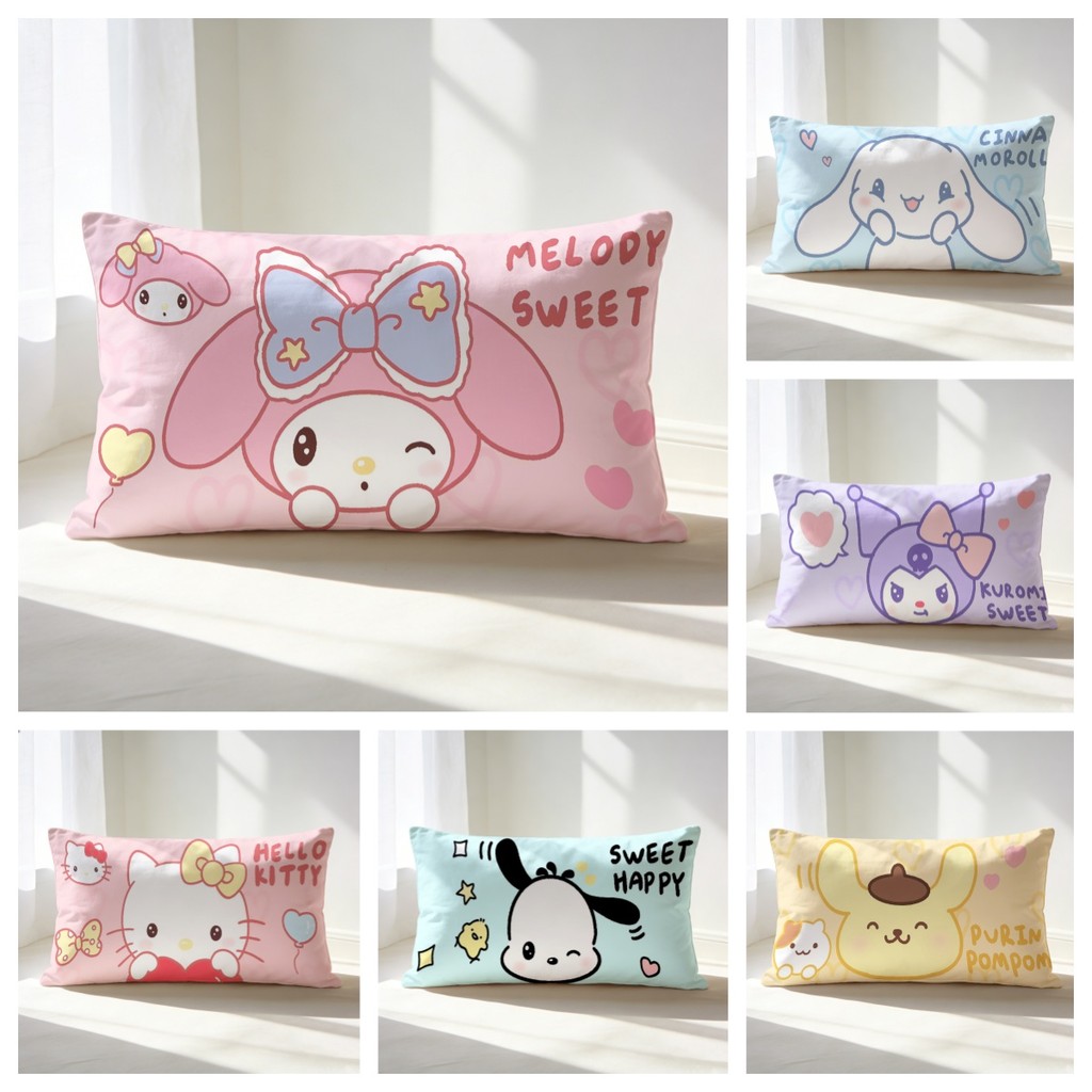 SANRIO SanrioPillow Cover - ปลอกหมอนอิงแฟชั่นซักได้ - สําหรับโซฟาห้องนอนตกแต่งบ้าน (ไม่มีแกนหมอน)