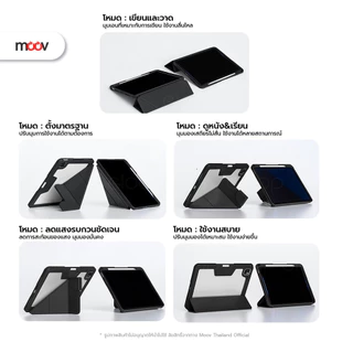 [ส่งด่วน] Moov CP02 เคสไอแพด Case For iPad Gen11 10 9 8 7 Air8 7 6 5 4 Pro 2025 M5 M4 Mini 6 7 เคส Y-Fold