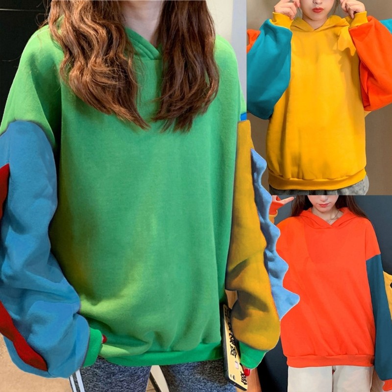 EDB* ไดโนเสาร์ Splice Hoodies บล็อกสีคอสเพลย์เสื้อแขนยาว
