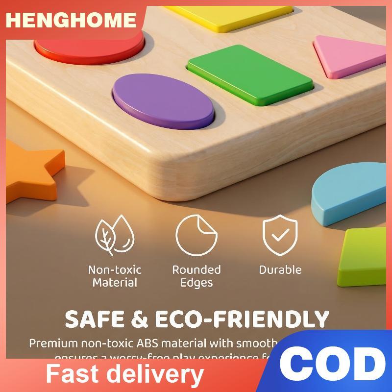[HENGHOME] Montessori Early Education Geometry Beginner Puzzle Board, Hand-held Fix Board Puzzle Dev