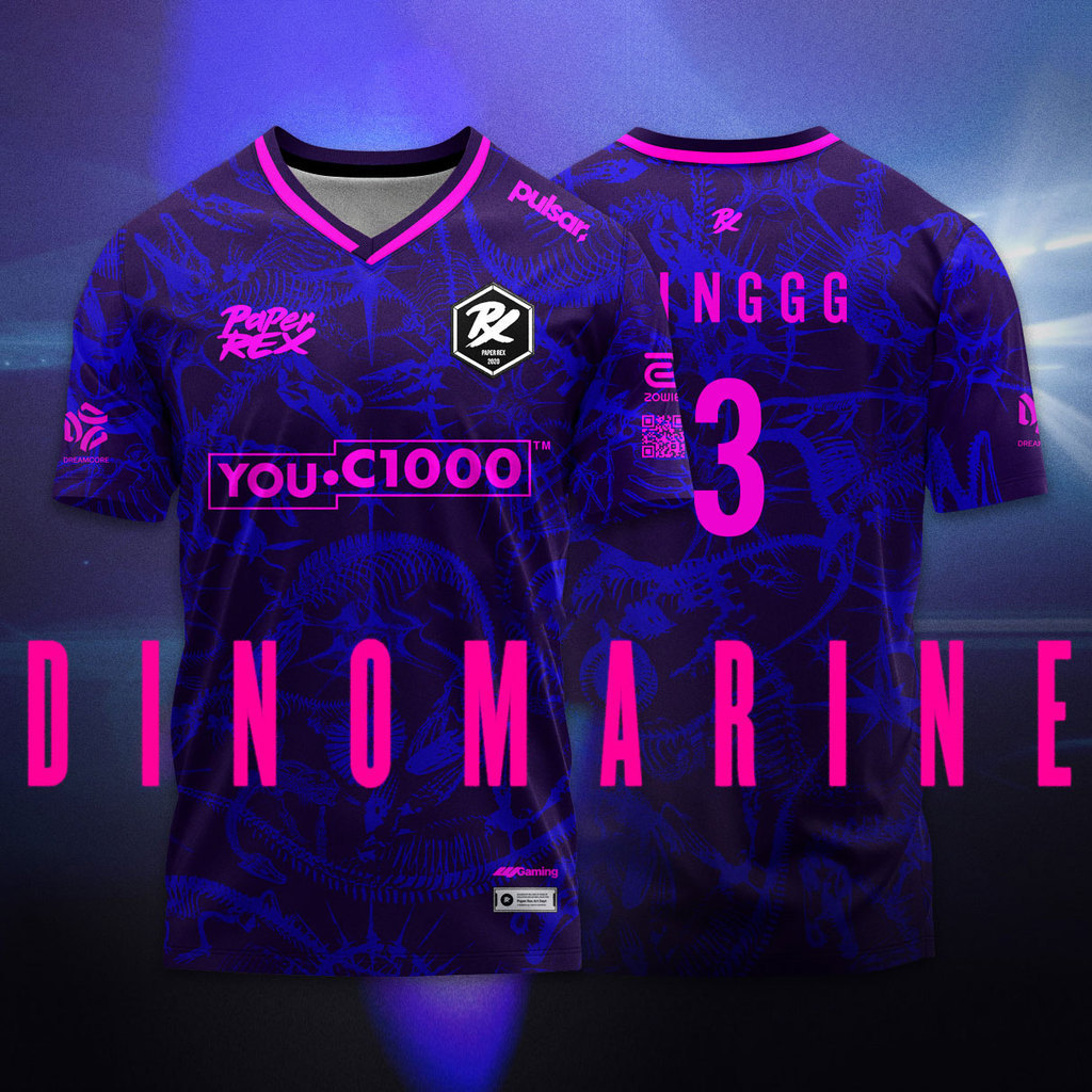 ใหม่กระดาษ Rex DinoGlitch Jersey 2026/27 Series ชุด VALORANT Esports Club PRX แฟชั่น Tees ชาย F0RSAK
