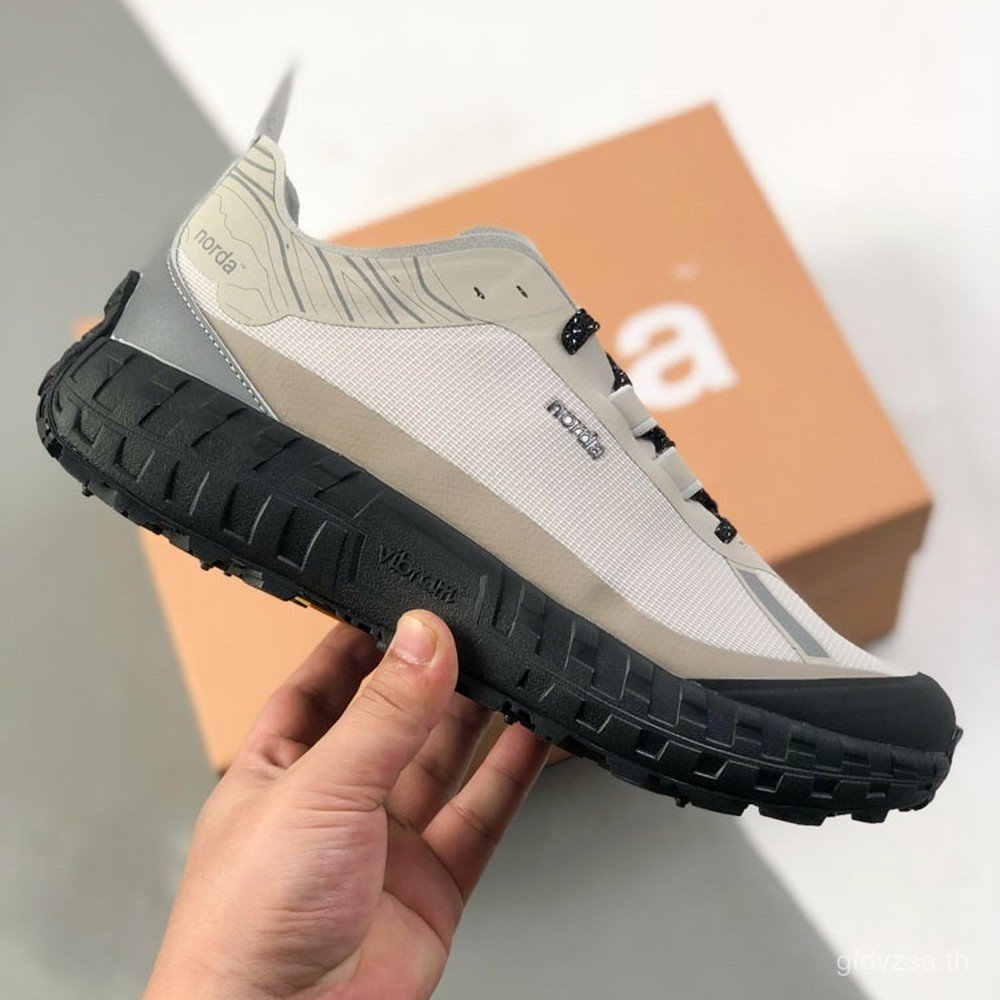 รองเท้าวิ่งเทรล NORDA 001 สีเทา ขนาด 4NX0 น้ำหนักเบา ทนทาน กันลื่น และกันน้ำ