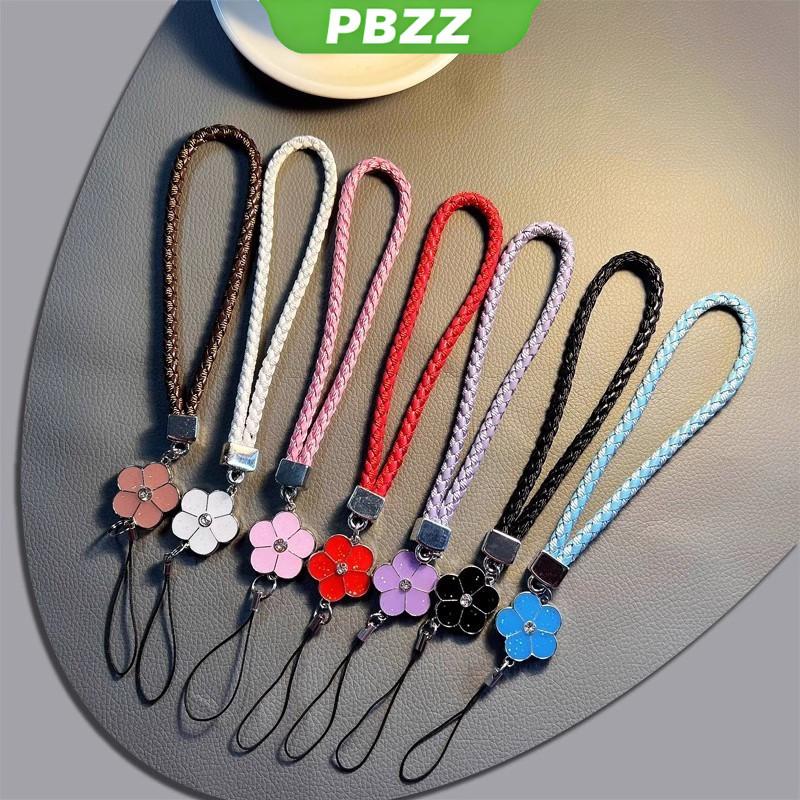 PBZZ สายคล้องโทรศัพท์มือถือสี่ใบ อุปกรณ์เสริมโทรศัพท์มือถือ สร้อยข้อมือสั้น เคสโทรศัพท์ สายคล้องสี