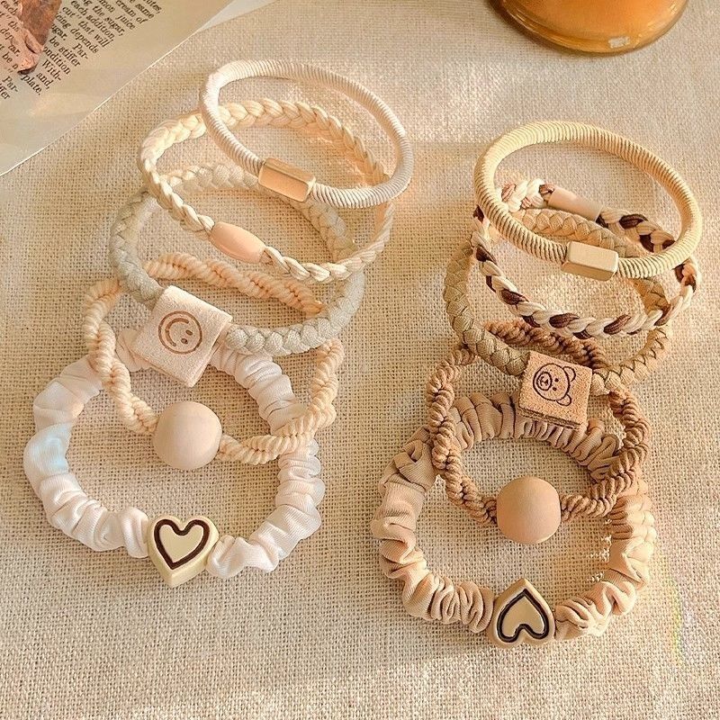 爱心头绳头发皮筋橡皮筋简约新款高弹力耐用马尾头饰发圈发绳皮套3.16Heart-shaped Hair Tie, Hair Elastic Band, Simple New Style, High E