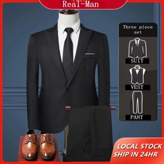 ชุดสูทผู้ชาย 2/3 ชิ้นชุดธุรกิจเหมาะสำหรับงานแต่งงานการต้อนรั…