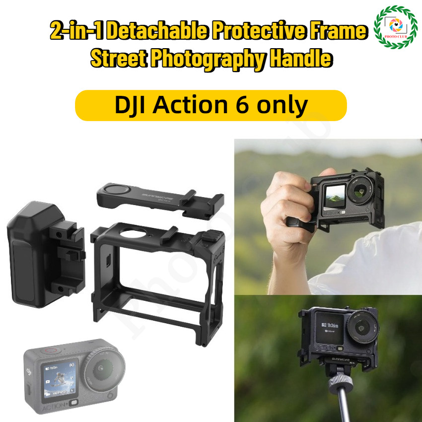 Xplorer Grip Kit สําหรับ DJI Osmo Action 6 / 2-in-1 ที่ถอดออกได้ Street การถ่ายภาพสําหรับ DJI Action