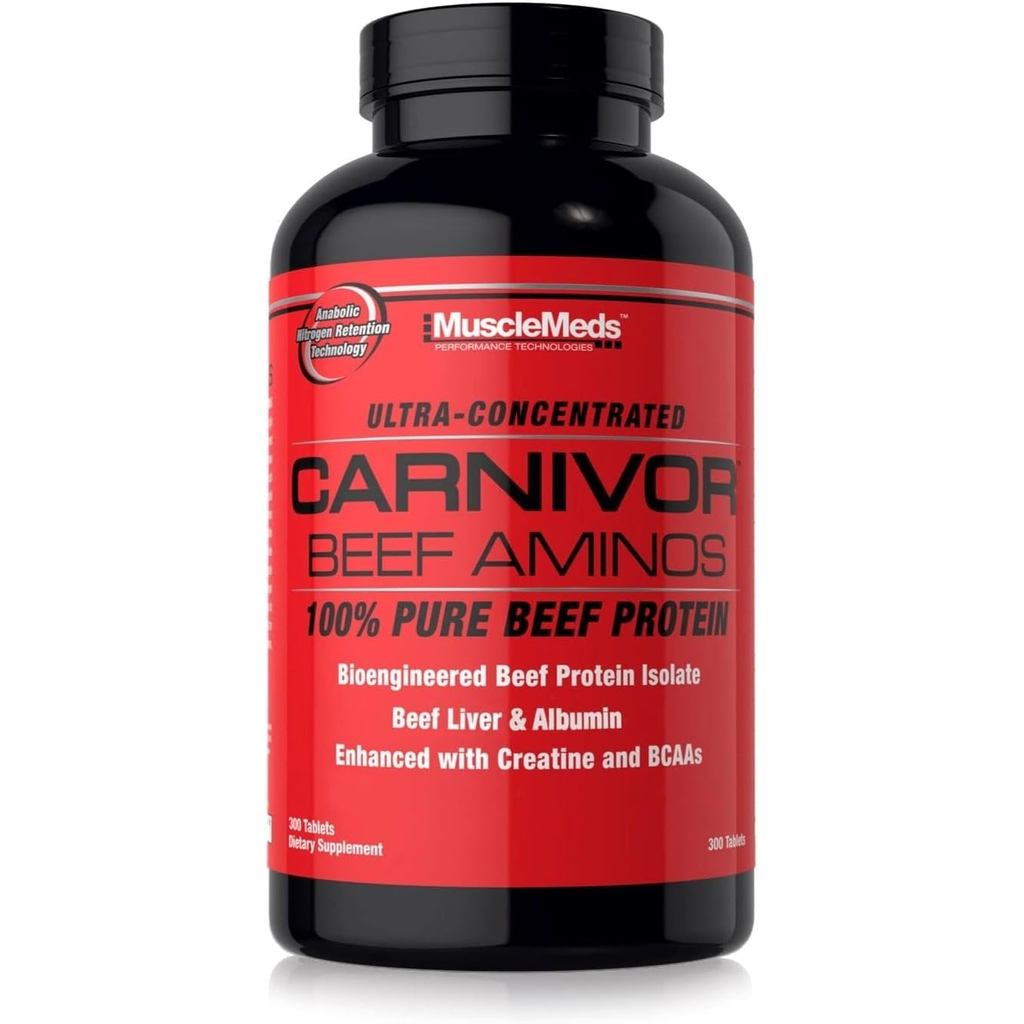 MuscleMeds Ivand Beef Aminos, Beef Protein Isolate, Beef Albumin, Creatine, BCAAs สําหรับการกู้คืนแล
