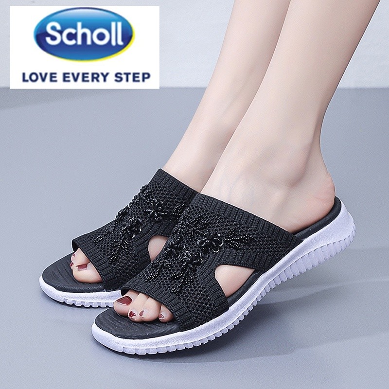 Scholl รองเท้าผู้หญิง scholl scholl scholl รองเท้าแตะชายหาดแบนผู้หญิง scholl Slides รองเท้า scholl ผ