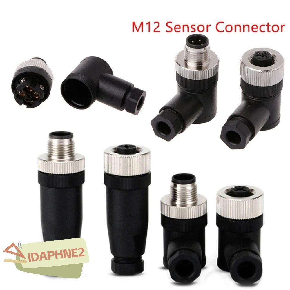 IDAPHNE2 M12 Sensor Connector, 4 5 8 Pin ชายหญิงซ็อกเก็ต M12 ปลั๊กการบิน, M12 Sensor Cable Connector กันน้ํา PG7 สกรูเกลียวเกลียว