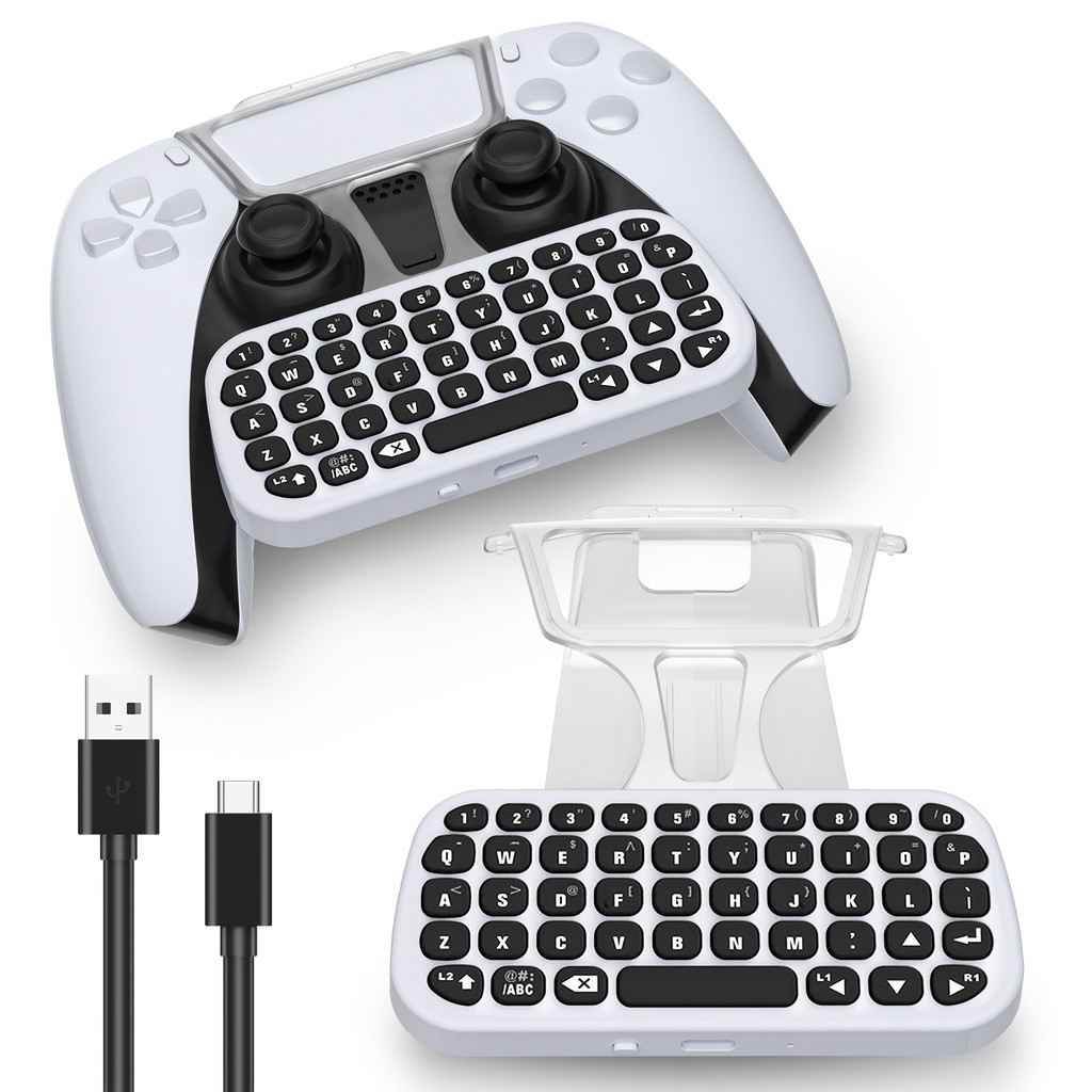 PS5 คีย์บอร์ดไร้สาย Bluetooth Mini Keyboard Controller อุปกรณ์เสริมเข้ากันได้กับ PS5 DualSense Handl