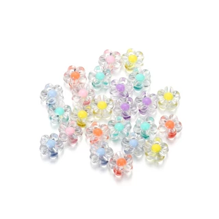 20-50ชิ้น ลูกปัดดอกไม้ใส (12.5mm) อะคริลิค สําหรับทําเครื่องประดับ สร้อยคอ สร้อยข้อมือ DIY