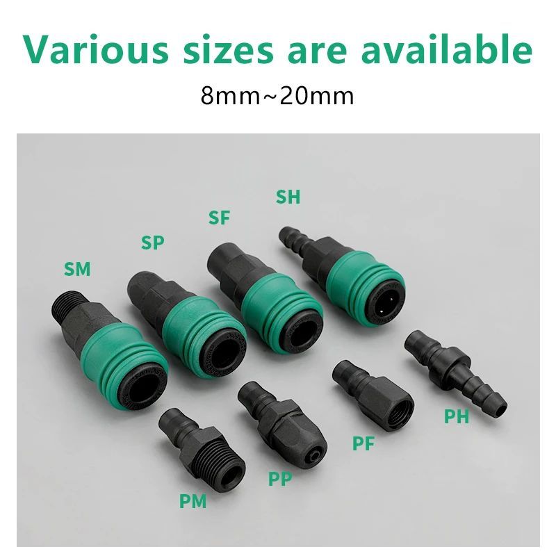 ประเภท PVC อุปกรณ์นิวเมติก Air Compressor ท่อ Quick Coupler ปลั๊ก Socket Connector SP20,PP20,SM20,SH
