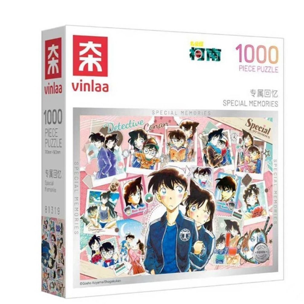 VINLAA Detective Conan 1,000 ชิ้นปริศนาภาพครอบครัว Healing Decompression ของเล่นเด็กพิเศษความทรงจําของขวัญวันหยุดของขวัญวันเกิด