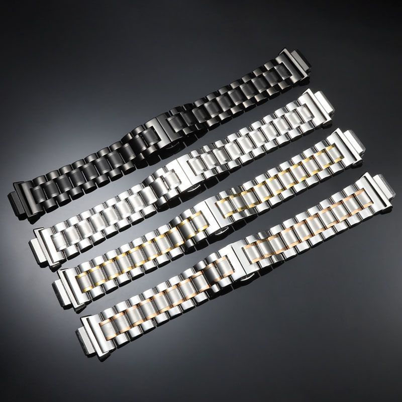 เหมาะสําหรับ Casio Farm Oak ดัดแปลง GM2100/GA2100 สีดํา gm2100 สายเหล็กสแตนเลส