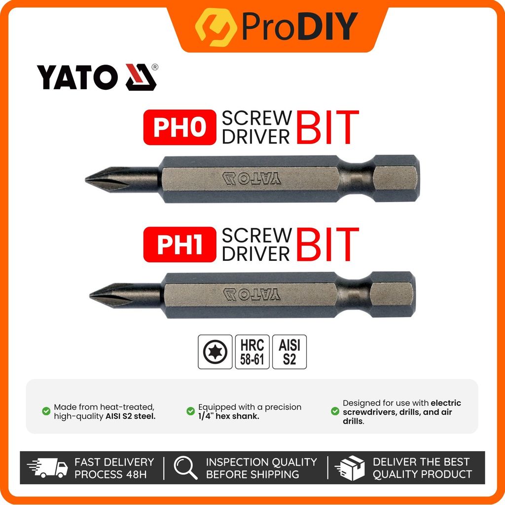 PH0, PH1 YATO SCREWDRIVER BIT