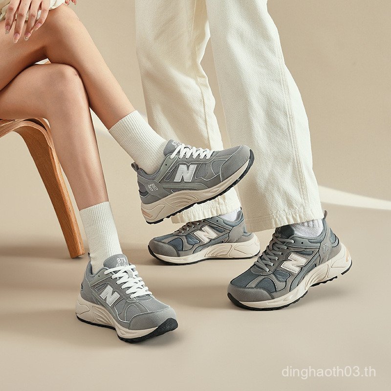 NB ฤดูใบไม้ผลิฤดูใบไม้ร่วง Cool Running N878 ผู้ชายผู้หญิง Casual Shock Absorption คู่กีฬารองเท้า Al