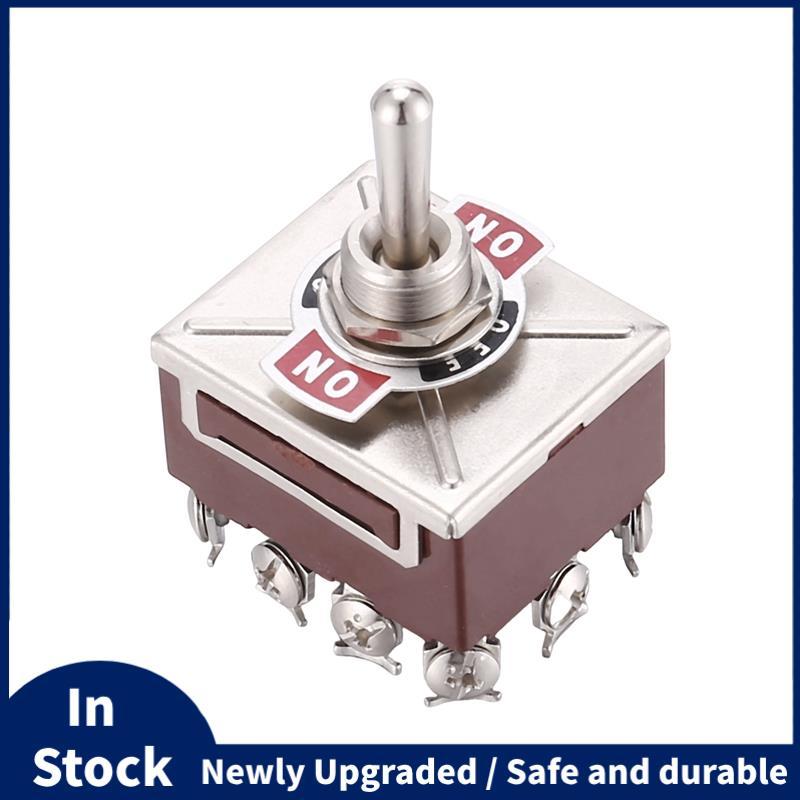 AC 380V 10A เปิด/ปิด/ON 3 ตําแหน่ง 12 Pin Latching Toggle Switch 4PDT