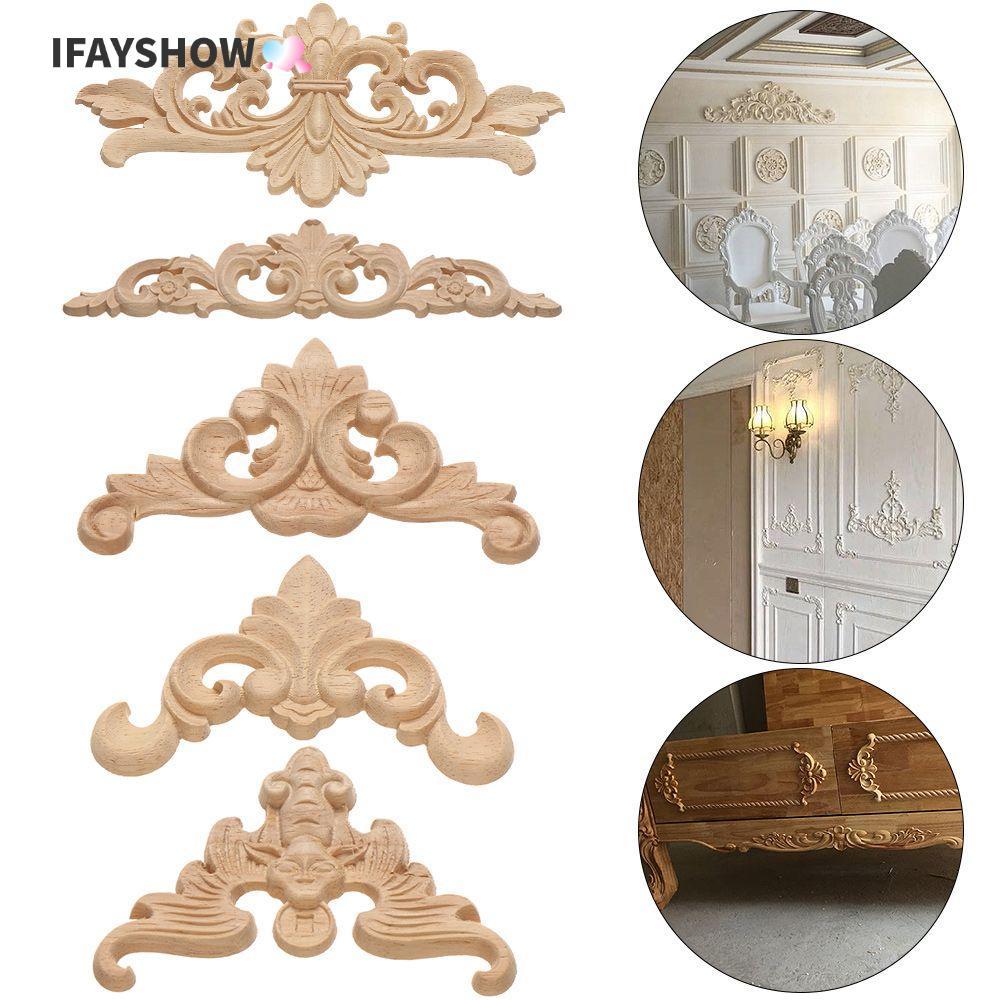 IFAYSHOW ไม้แกะสลักคุณภาพสูงที่ไม่ซ้ํากันหลายสไตล์ Woodcarving ตกแต่ง