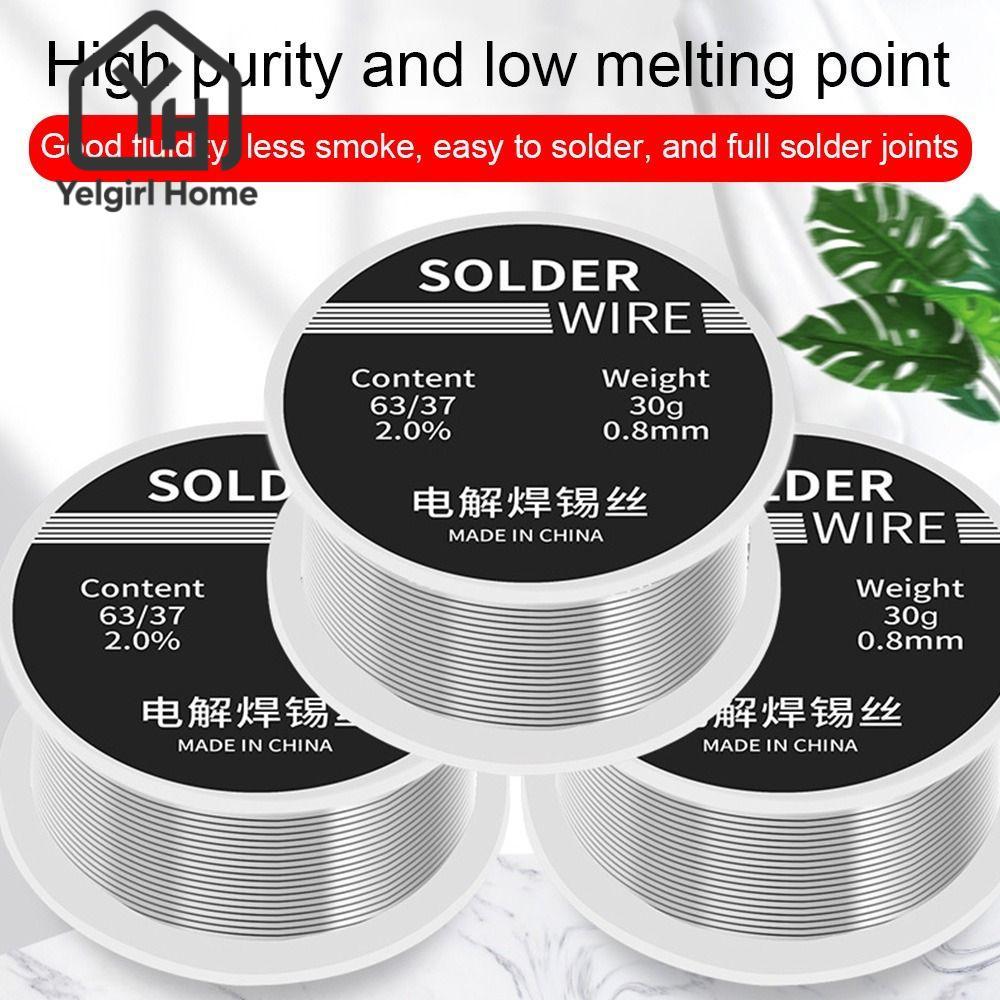 YELGIRLB 30g 0.8mm Corel Solder FLUX 2.0% High Purity Low-melting ไฟแช็ก Solder Wire