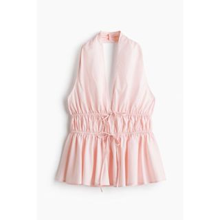 H&M(เอชแอนด์เอ็ม) เสื้อท่อนบนดีไซน์เปปลัม คอฮัลเทอร์เนค ผู้ห…