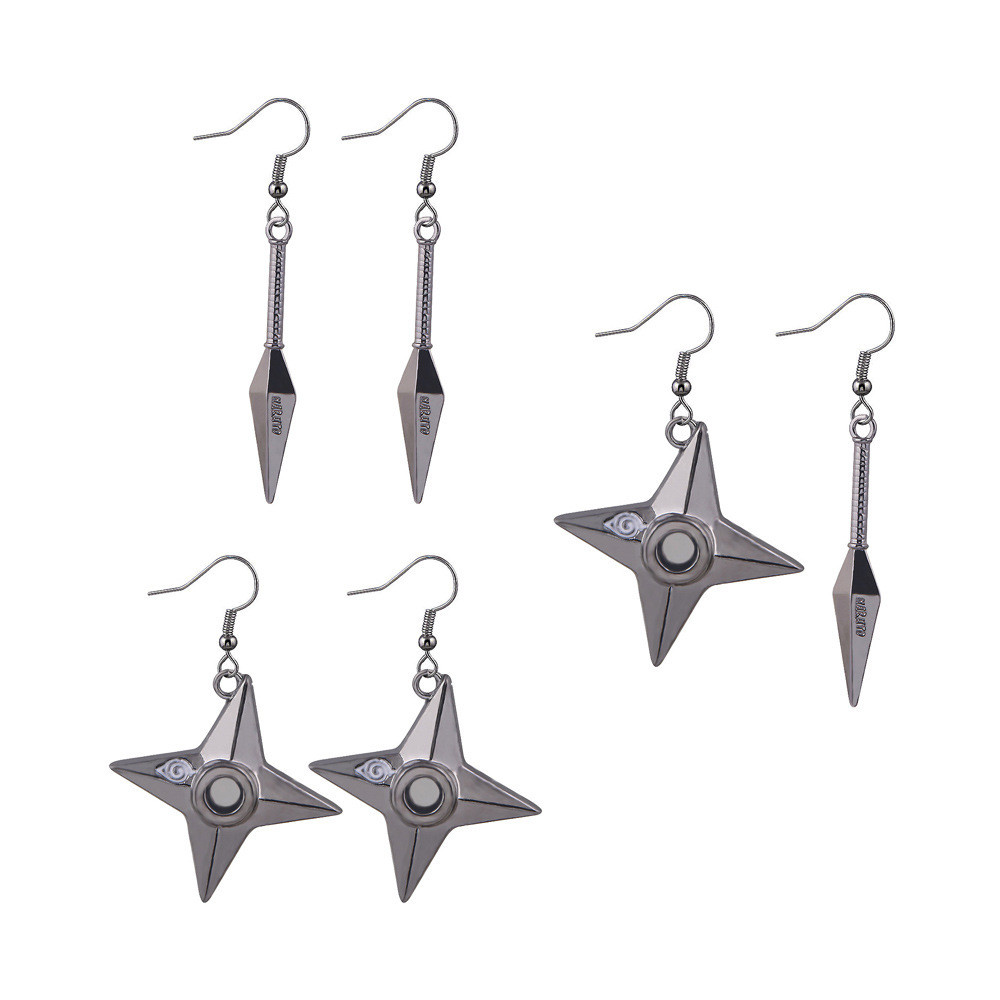 ต่างหู Cosplay Naruto Konoha Shuriken Sasuke Dart ดีไซน์จากอนิเมะยอดนิยม