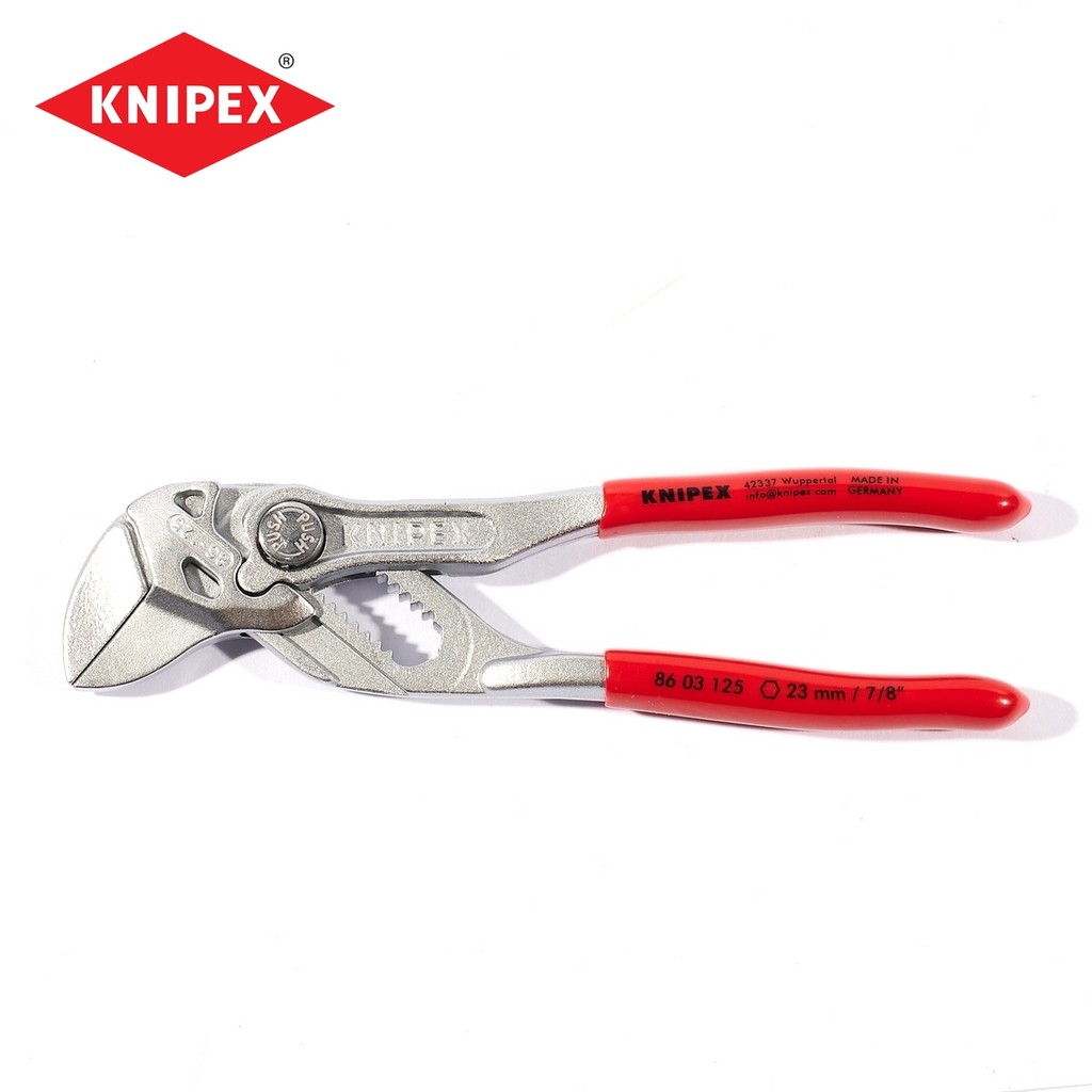 KNIPEX ประแจคีมท่อเหลี่ยมด้ามพลาสติก ขนาด 125 มม. รหัส 86 03 125 (คะนิเพค)