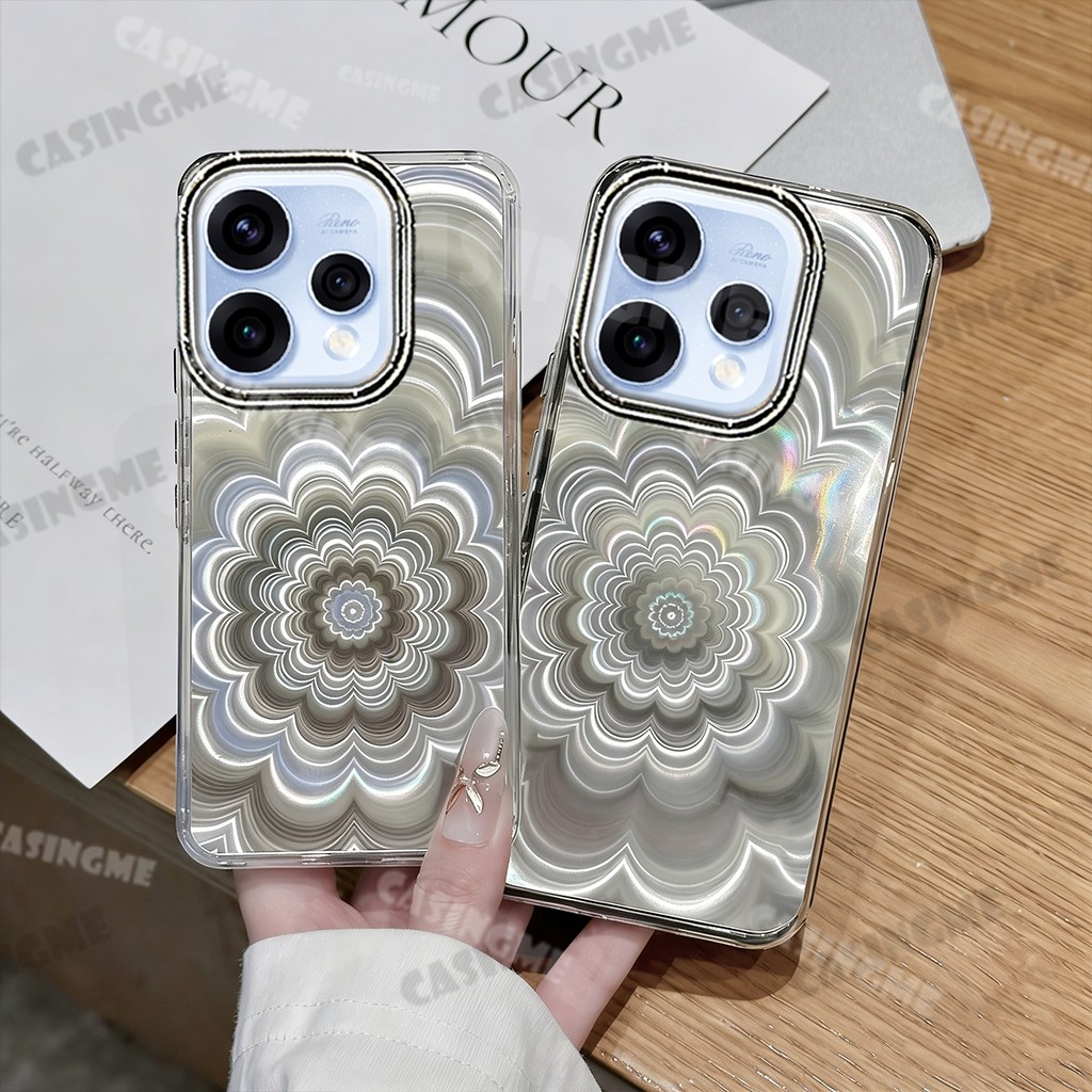 OPPO Reno15 หรูหราชุบดอกไม้ผิว Matte ปลอกดอกไม้ที่มีสีสันฝาหลังสําหรับ Oppo Reno 15 14 13 12F 13F 11 8T 7Z Reno15 Pro 15F F Max 5G 2026 กันกระแทกป้องกันเคสโทรศัพท์