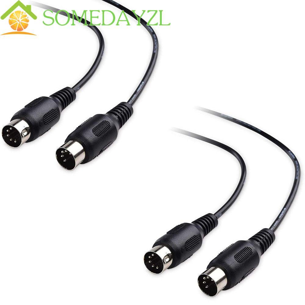 SOMEDAYZL MIDI สาย,ทองแดง 5-Pin DIN Plug MIDI สายต่อ,สีดําหลายความยาวชายชายเกียร์เพลง Din-5pin M/M ส