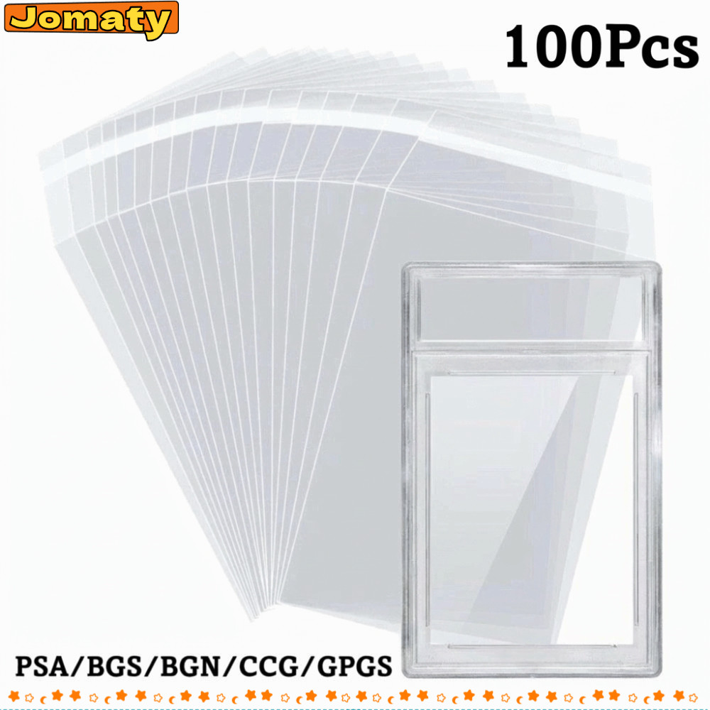 JOMATY 100 แผ่น PSA BGS การ์ดอิฐฟิล์ม,ทนทานโปร่งใส PSA BGS Slab Sleeve,กันน้ํา Strong Score การ์ดป้องกันฟิล์มสําหรับกล่องการ์ด