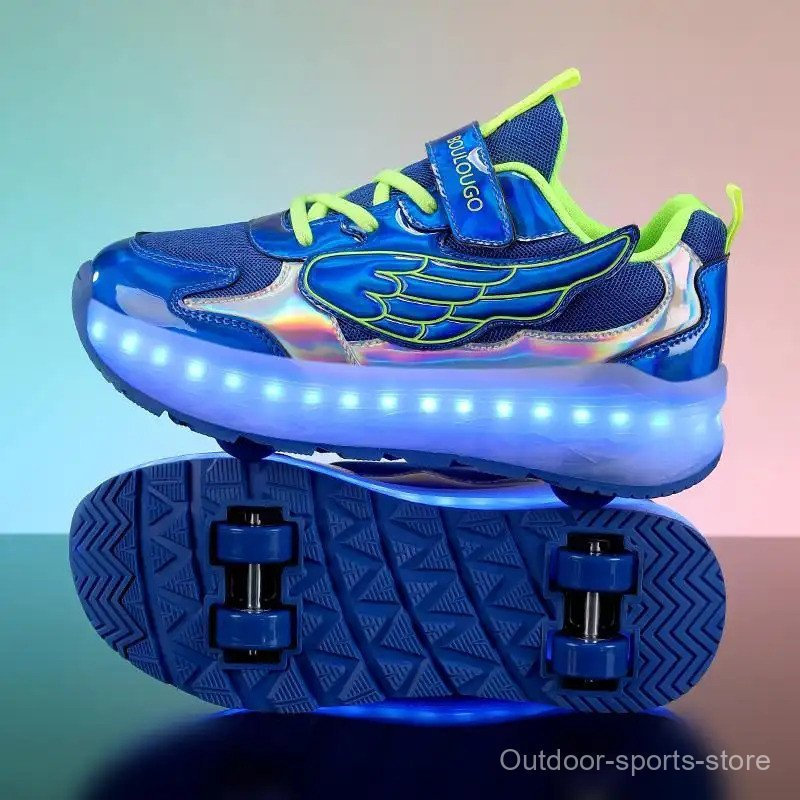 Four-W Heel Roller รองเท้าหญิง Roller Skates เด็กผู้ใหญ่กีฬากลางแจ้ง Roller Skates ที่ถอดออกได้ล้อรอ