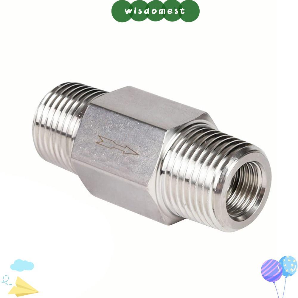 WISDOMEST วาล์วทางเดียว, 1/4 นิ้ว NPT ชายกับชายวาล์วตรวจสอบด้าย, ไม่กลับ 304 สแตนเลสเงินวาล์วไม่กลับ