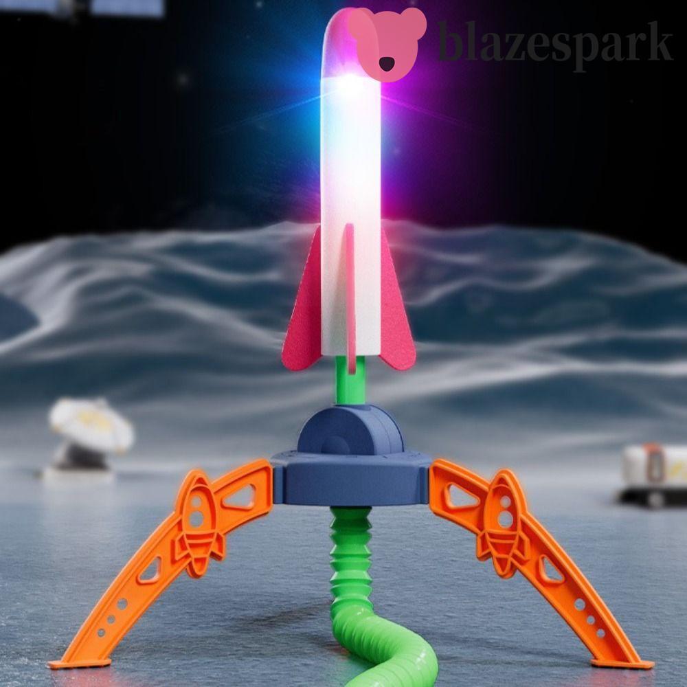 BLAZESPARK Stomp Rocket Toy,พลาสติกกระโดด Rocket Launcher,สนุกปั๊มเท้าปรับมุม Luminous Boys