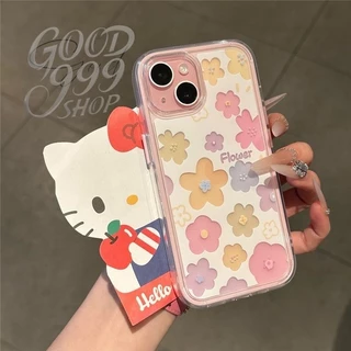 GOOD🔥น่ารักลูกแมวลูกสุนัขเข้ากันได้เคสไอโฟน 11 17 15 Pro Max 14 12 13 Pro Max XS XR X Max 7 16 14 8 Plus ดอกไม้โปร่งใส
